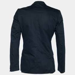 D&G Navy Blue Cotton Button Front Blazer L