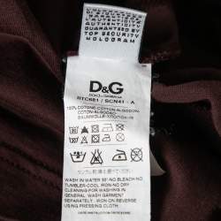 D&G Burdungy Embroidered Cotton T-Shirt M