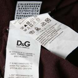 D&G Burdungy Embroidered Cotton T-Shirt M