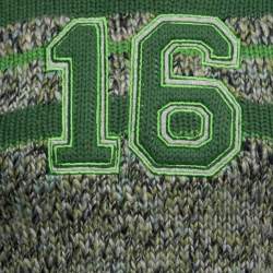 D&G Green & Grey Wool Knit Varsity Sweater S