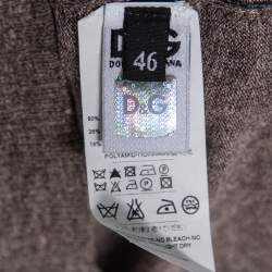 D&G Brown Mélange Linen Knit Round Neck Sweater S
