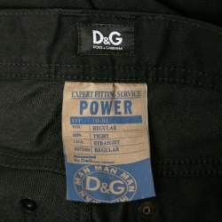 D&G Black Denim Straight Fit Power Jeans S
