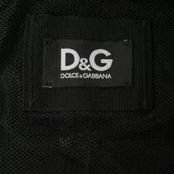 D&G Monochrome Leather Raglan Sleeve Zip Front Jacket S