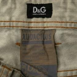 D&G Two Tone Denim Distressed Audacious Jeans S