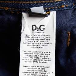 D&G Blue Distressed Denim Straight Leg Jeans L