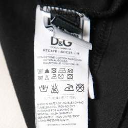 D&G Black Cry Baby Johnny Depp Print Cotton Crew Neck T Shirt M