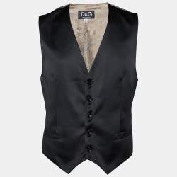 D&G Black Virgin Wool Sleeveless Vest M