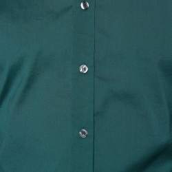 D&G Green Cotton Button Front Brad Fit Shirt M