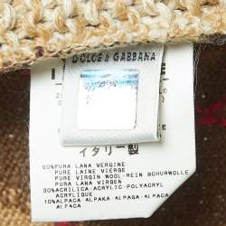 D&G Brown Patterned Wool Turtleneck Sweater L