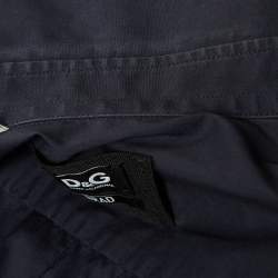 D&G Brad Navy Blue Cotton Button Front Full Sleeve Shirt S