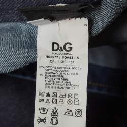 D&G Brad Blue Denim Button Front Full Sleeve Shirt S
