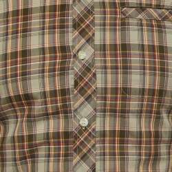 D&G Brad Multicolor Plaid Cotton Button Front Full Sleeve Shirt S