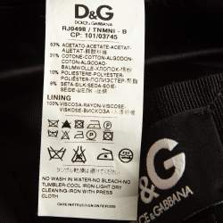 D&G Black Geometric Pattern Jacquard Single Breasted Slim Fit Blazer M  