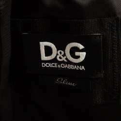 D&G Black Geometric Pattern Jacquard Single Breasted Slim Fit Blazer M  