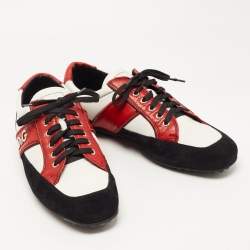 D&G Tricolor Leather and Suede Low Top Sneakers Size 43.5