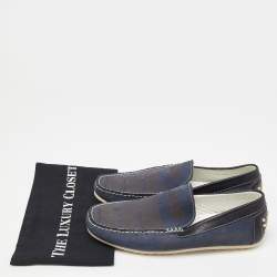 D&G Blue/Black Nubuck and Leather Slip On Loafers Size 42