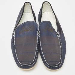 D&G Blue/Black Nubuck and Leather Slip On Loafers Size 42