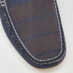 D&G Blue/Black Nubuck and Leather Slip On Loafers Size 42