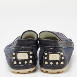D&G Blue/Black Nubuck and Leather Slip On Loafers Size 42