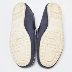 D&G Blue/Black Nubuck and Leather Slip On Loafers Size 42