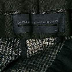 Pre Owned بنطلون ديزل بلاك جولد نقش أقدام الكلب رمادي مقاس كبير/خصر 36 بوصة