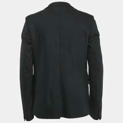 مملوكة مسبقًا Diesel Black Gold Black Gabardine Vest Detail Blazer XL