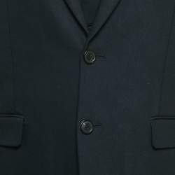 مملوكة مسبقًا Diesel Black Gold Black Gabardine Vest Detail Blazer XL