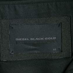 مملوكة مسبقًا Diesel Black Gold Black Gabardine Vest Detail Blazer XL