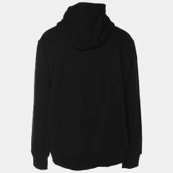 Pre Owned Diesel Black Jersey Logo Print Hooded Sweatshirt XL