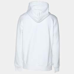 Diesel White Cotton Logo Print Hoodie M