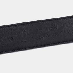 Pre Owned Dior Homme Black Leather Buckle Belt 90CM