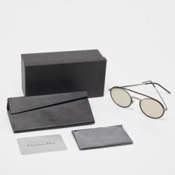 Pre Owned Dior Homme Gold Mirror 4HUQV Synthesis 01 Round Sunglasses