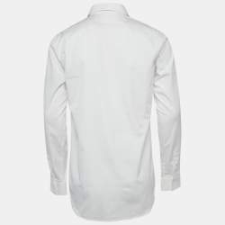 Pre Owned Dior Homme X Cactus White Logo Applique Cotton Shirt M