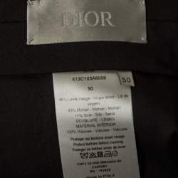 Pre Owned بنطلون رسمي غاباردين أسود ديور أوم كبير