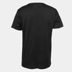 Pre Owned Dior Homme Black CD Icon Embroidered Cotton Crew Neck T-Shirt L