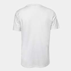 Pre Owned Dior Homme White CD Icon Embroidered Cotton Crew Neck T-Shirt M