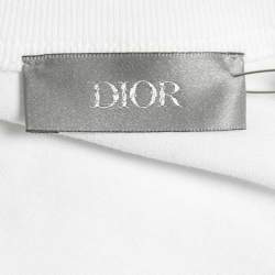 Pre Owned Dior Homme White CD Icon Embroidered Cotton Crew Neck T-Shirt M
