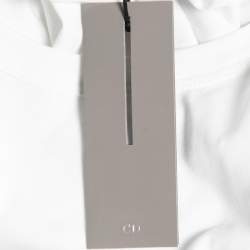 Pre Owned Dior Homme White CD Icon Embroidered Cotton Crew Neck T-Shirt M