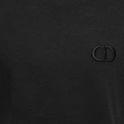 مملوكة مسبقًا Dior Homme Black CD Icon Embroidered Cotton Relaxed Fit T-Shirt S