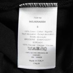 مملوكة مسبقًا Dior Homme Black CD Icon Embroidered Cotton Relaxed Fit T-Shirt S