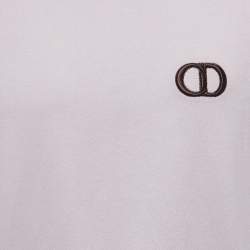 Dior Homme Pale Pink CD Icon Logo Embroidered Cotton Crew Neck T-Shirt M
