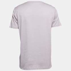 Dior Homme Pale Pink CD Icon Logo Embroidered Cotton Crew Neck T-Shirt M
