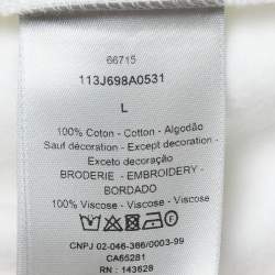 Pre Owned Dior Homme White CD Icon Cotton Hooded Sweatshirt L