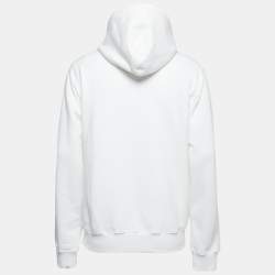 Pre Owned Dior Homme White CD Icon Cotton Hooded Sweatshirt L