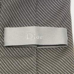 Pre Owned Dior Homme Grey Patterned Silk Classic Tie