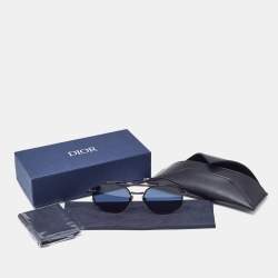 Pre Owned Dior Homme Black WR7A9 0234S Round Sunglasses