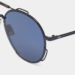 Pre Owned Dior Homme Black WR7A9 0234S Round Sunglasses