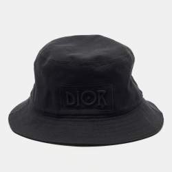 Dior Homme Black Cotton Bucket Hat L