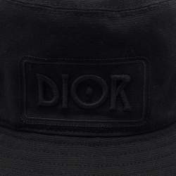 Dior Homme Black Cotton Bucket Hat L