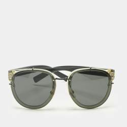 Pre Owned Dior Homme Black/Green BlackTie 143S Aviator Sunglasses